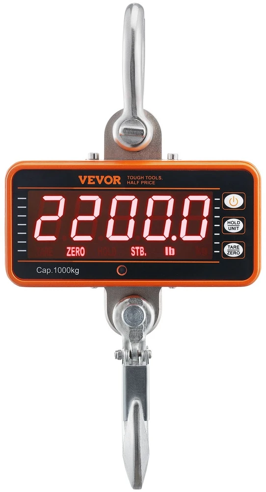 VEVOR Elektroninės svarstyklės kranui, 1000 kg