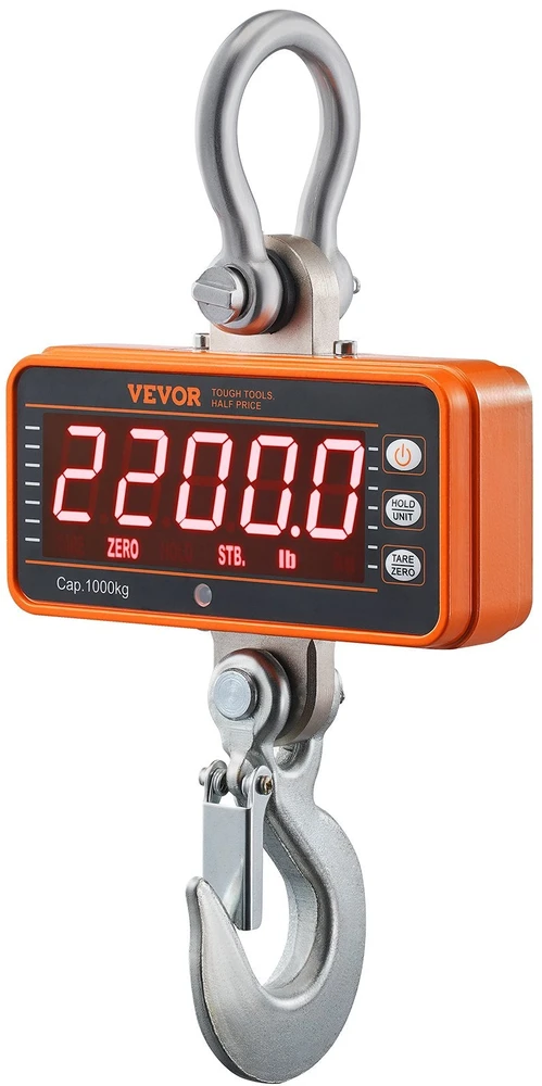 VEVOR Elektroninės svarstyklės kranui, 1000 kg