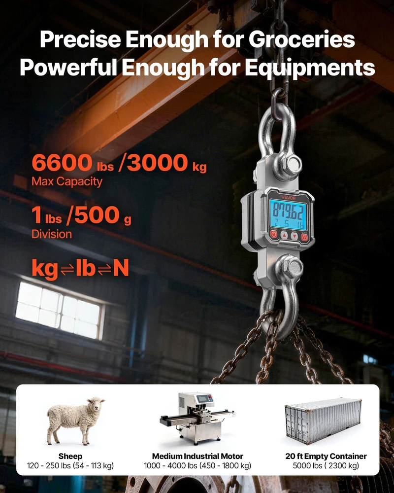 VEVOR Pramoninės kranų svarstyklės 3000 kg