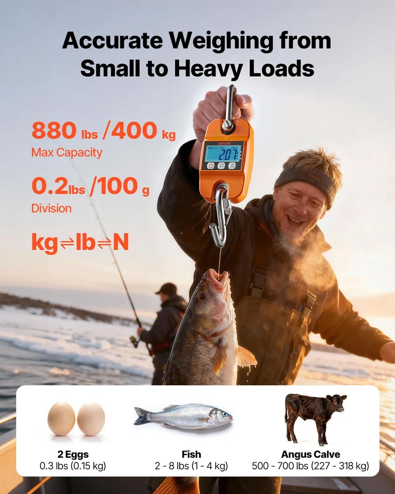 VEVOR Skaitmeninės krano svarstyklės, 400 kg
