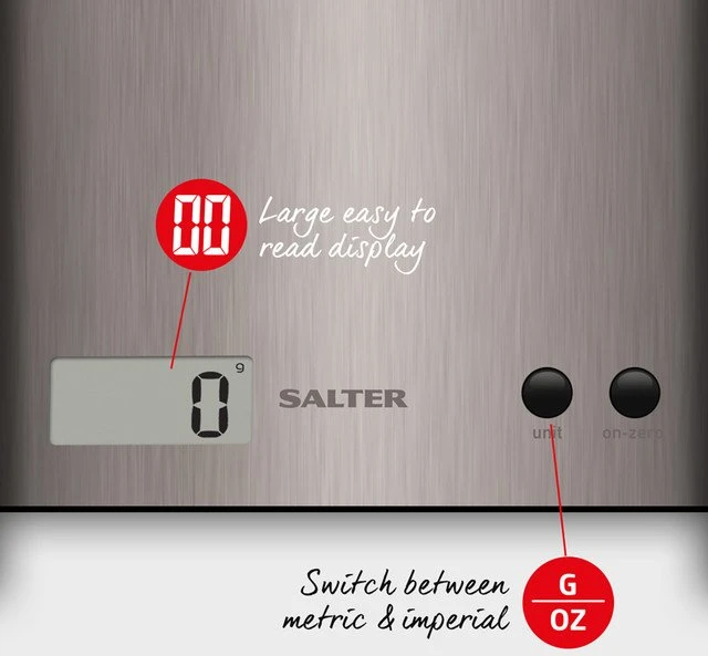 Skaitmeninės virtuvinės svarstyklės Salter SSDRCEU16 Pro, 3kg, sidabro spalvos