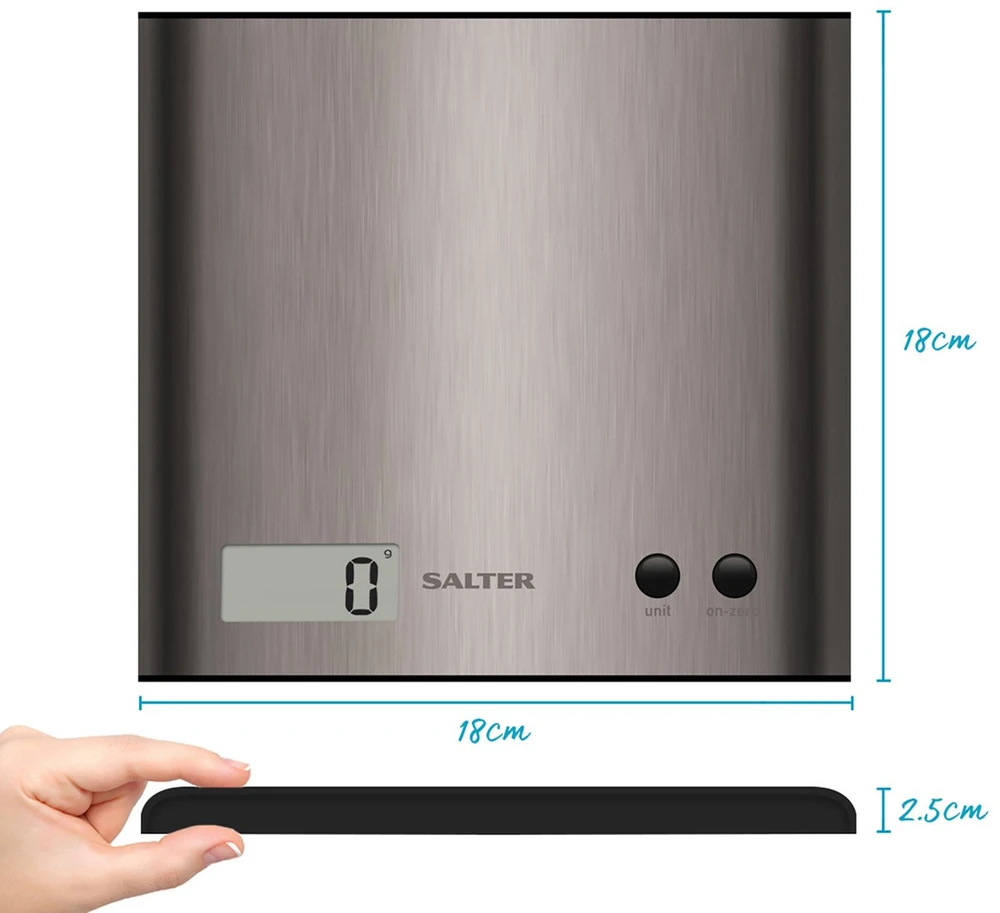 Skaitmeninės virtuvinės svarstyklės Salter SSDRCEU16 Pro, 3kg, sidabro spalvos