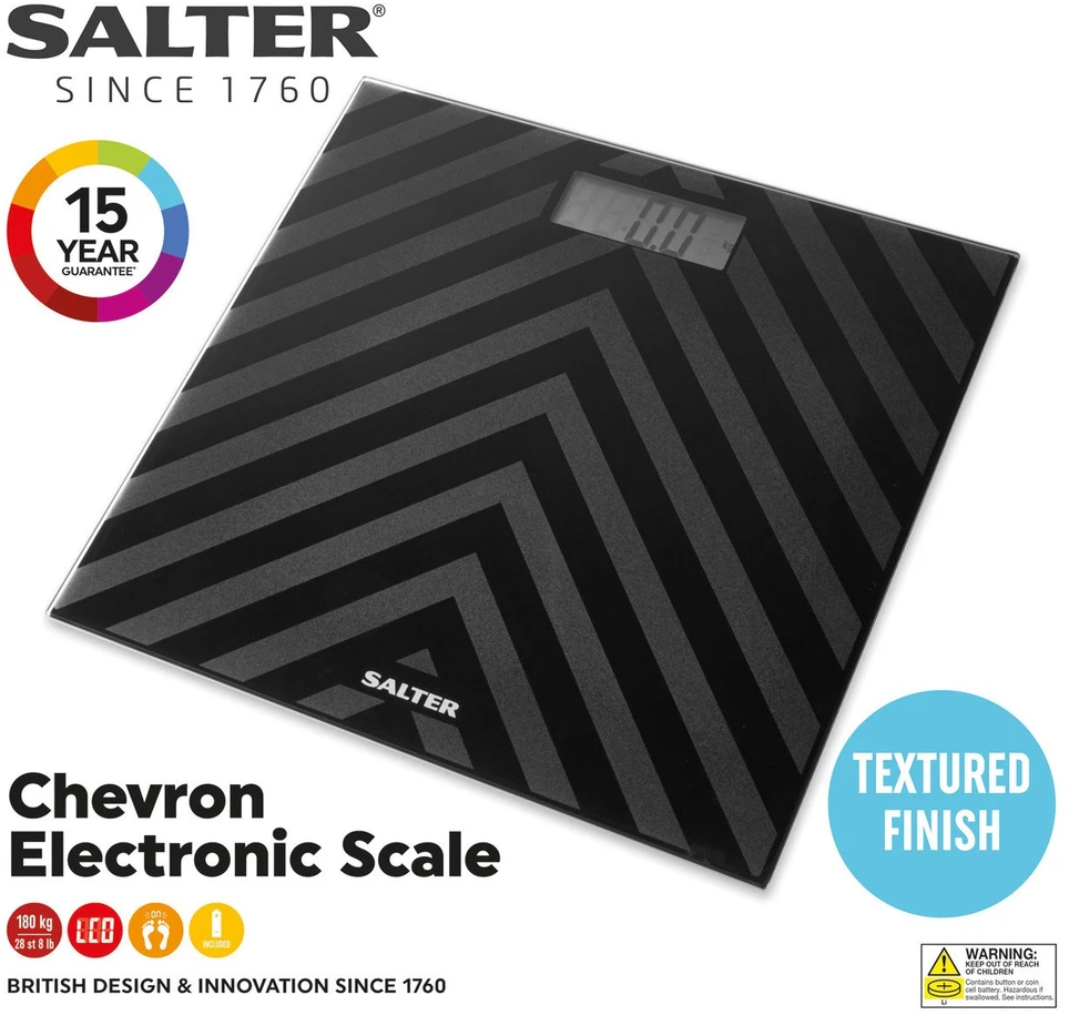 Skaitmeninės vonios svarstyklės Salter Chevron Two Tone, 180 kg, juodos