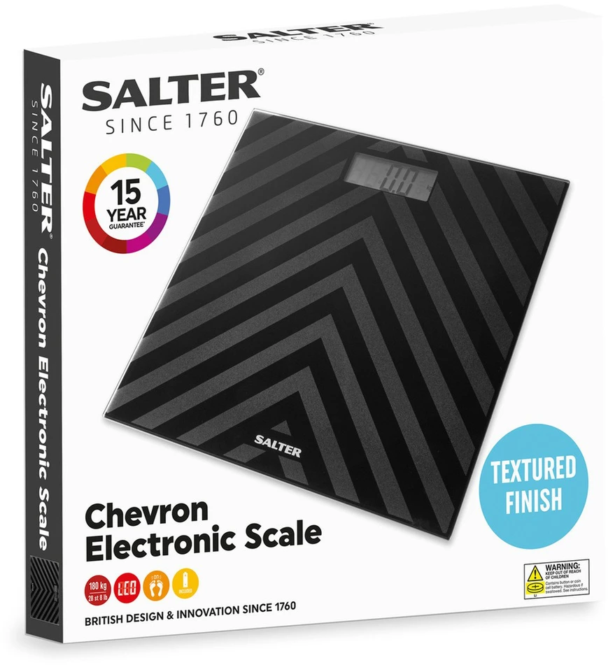 Skaitmeninės vonios svarstyklės Salter Chevron Two Tone, 180 kg, juodos