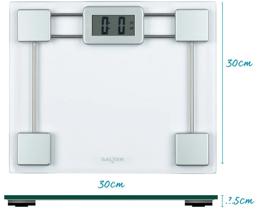 Skaitmeninės vonios svarstyklės Salter SVFEU12, 150 kg, sidabro ir skaidrios spalvos