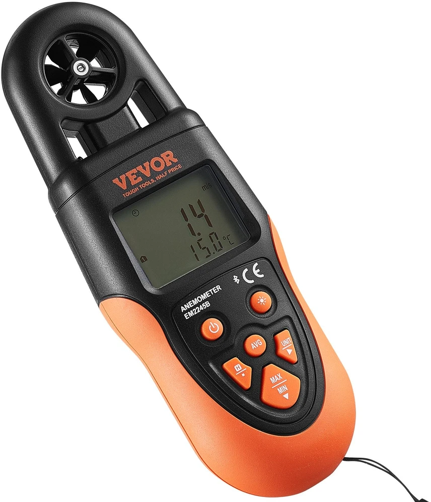 VEVOR Bluetooth nešiojamas anemometras įranga HVAC