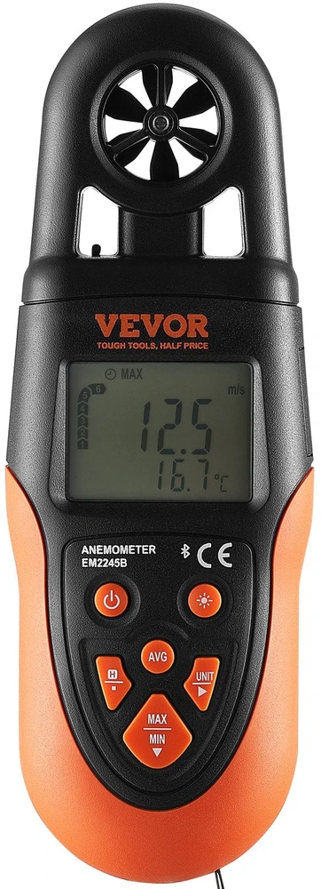 VEVOR Bluetooth nešiojamas anemometras įranga HVAC