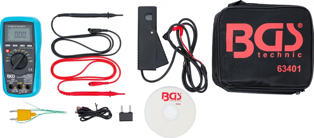 SKAITMENINIS AUTOMOBILINIS MULTIMETRAS SU USB SĄSAJA (63401)