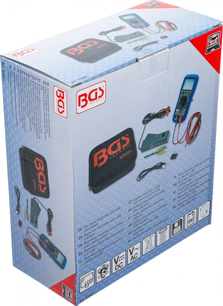 SKAITMENINIS AUTOMOBILINIS MULTIMETRAS SU USB SĄSAJA (63401)