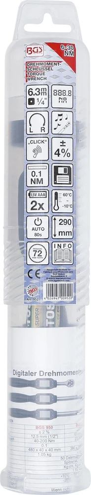 SKAITMENINIS DINAMOMETRINIS RAKTAS | 6,3 MM (1/4") | 6–30 NM (952)