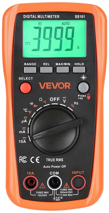 VEVOR Skaitmeninis multimetras su TRMS DC/AC