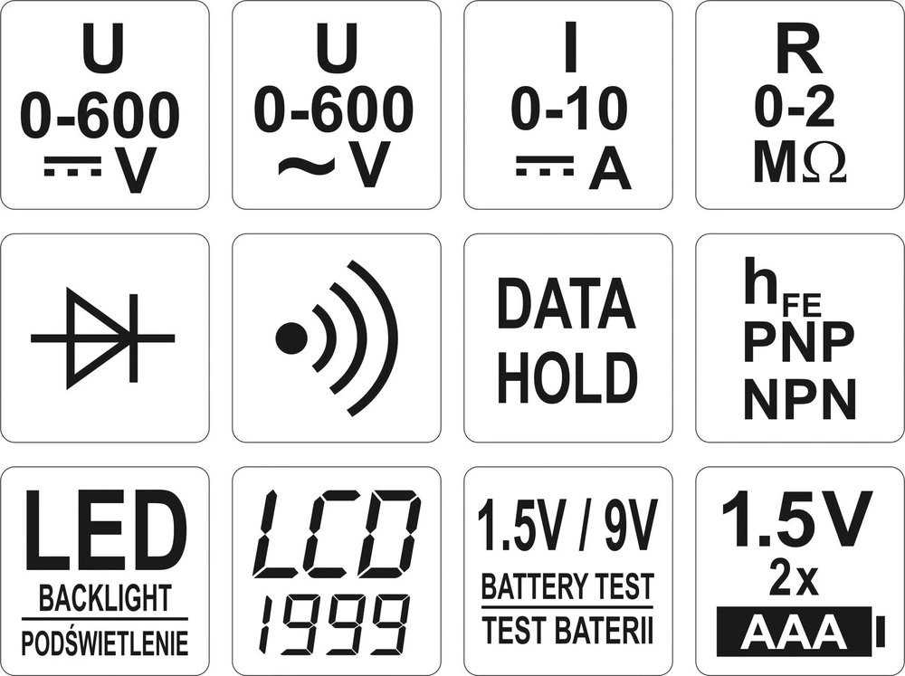 YATO UNIVERSALUS SKAITMENINIS MULTIMETRAS 73081