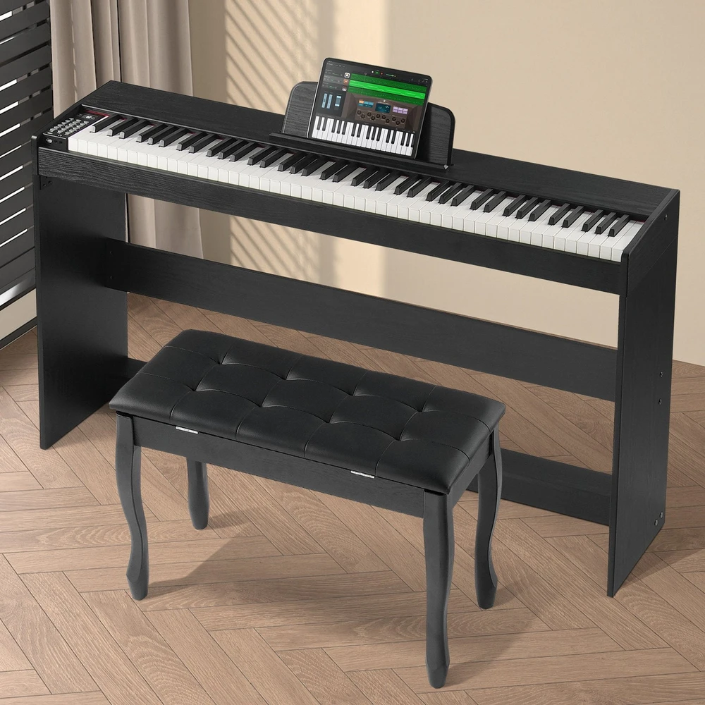 VEVOR 88 klavišų skaitmeninis pianinas su stovu ir suoleliu