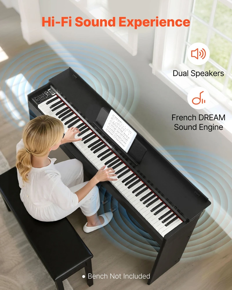 VEVOR Elektrinis pianinas su 88 klavišais ir stovu