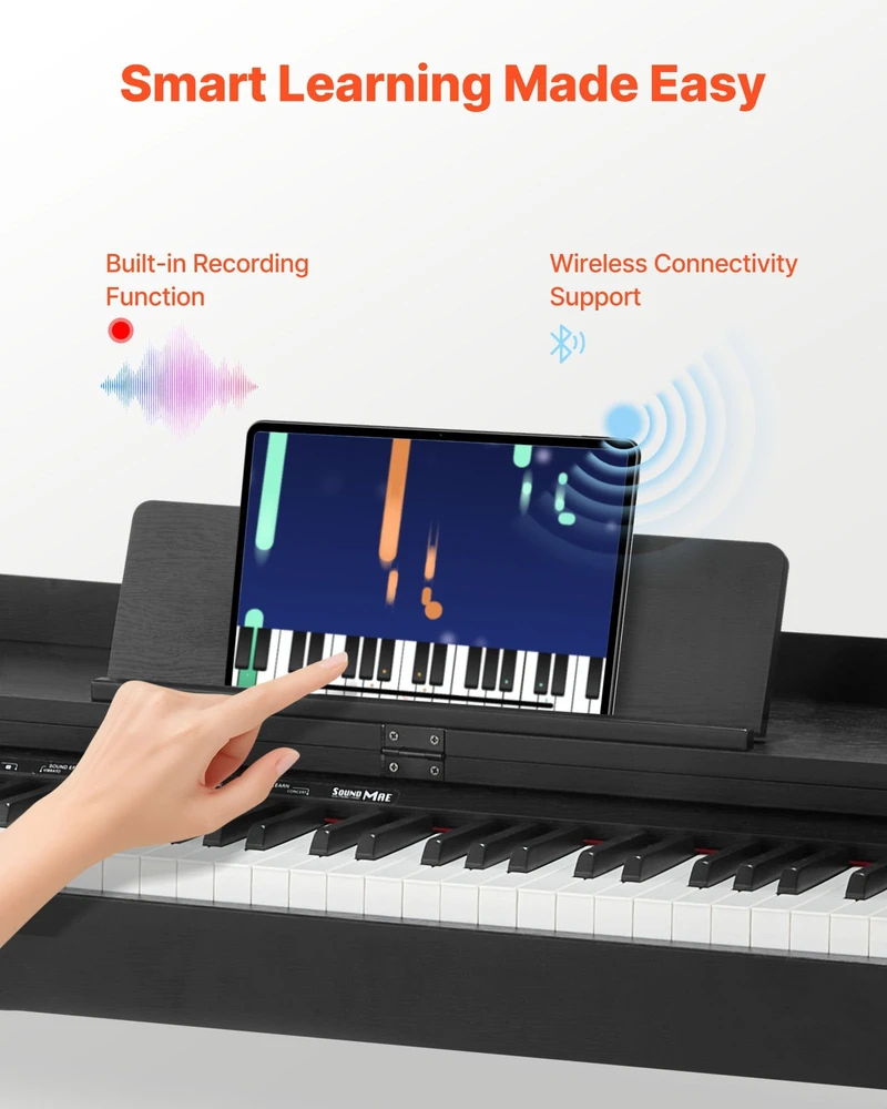VEVOR Elektrinis pianinas su 88 klavišais ir stovu