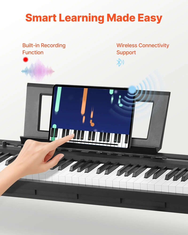 VEVOR Skaitmeninis pianinas su svertinėmis klavišais, 88 klavišai
