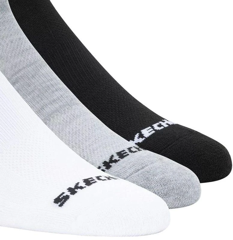 Skechers 3 poros trumpų kojinių S114235-BKWG Balta 43-46