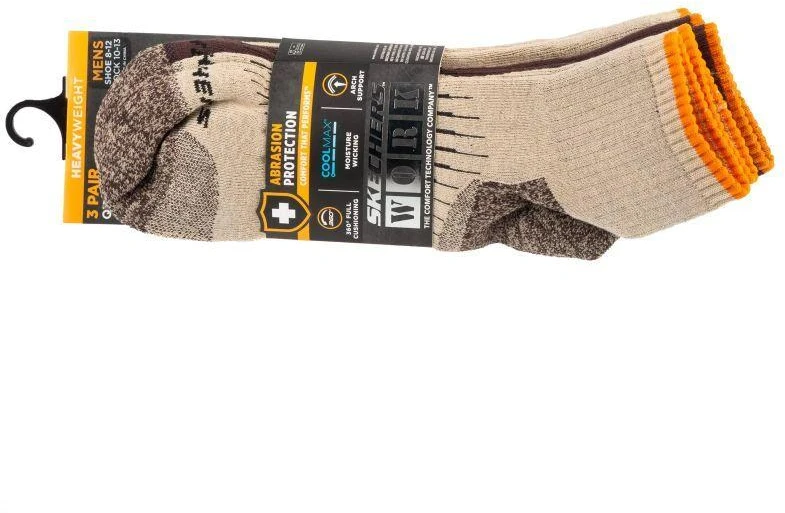 Skechers 3 poros Vyriškos Darbo trumpos kojinės S115423-SAND Smėlio 41-46