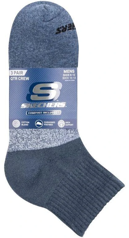 Skechers 3 poros Vyriškos Trumpikės Spalvų Blokelių Kojinės S118998-BLU Įvairiaspalvės 41-46