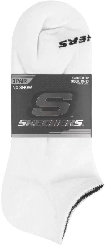 Skechers 3 porų unisex ne kilpinės pėdutės (no show) S114041-100 baltos 39-42