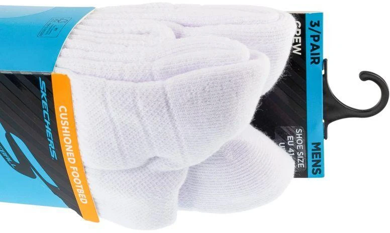 Skechers 3 porų vyriškos PF PBall įgulos tipo kojinės S01373HP-WBK baltos 41-46