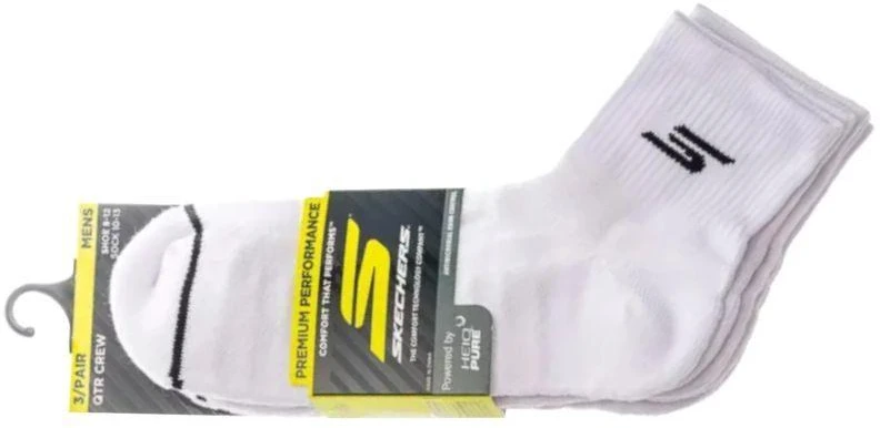 Skechers 3 porų vyriškos trumpos „Prem Basic“ kojinės S119050H-WHT baltos 43-46