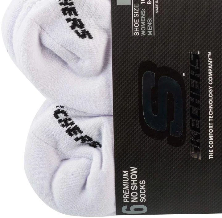 Skechers 6 poros Unisex pusilgio pusiau frotinės kojinės S118210-WHT Baltos 41-46