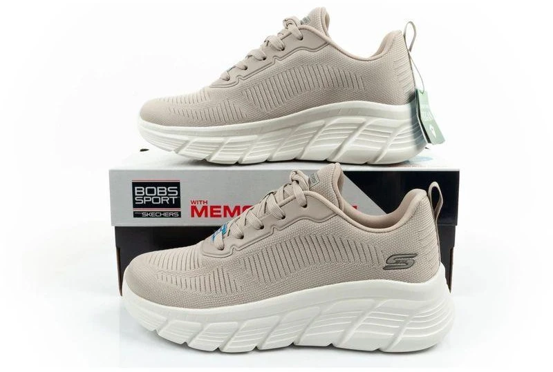 Skechers Bobs B Flex moteriški sportbačiai, madingi smėlio spalvos