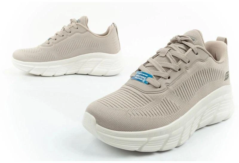 Skechers Bobs B Flex moteriški sportbačiai, madingi smėlio spalvos