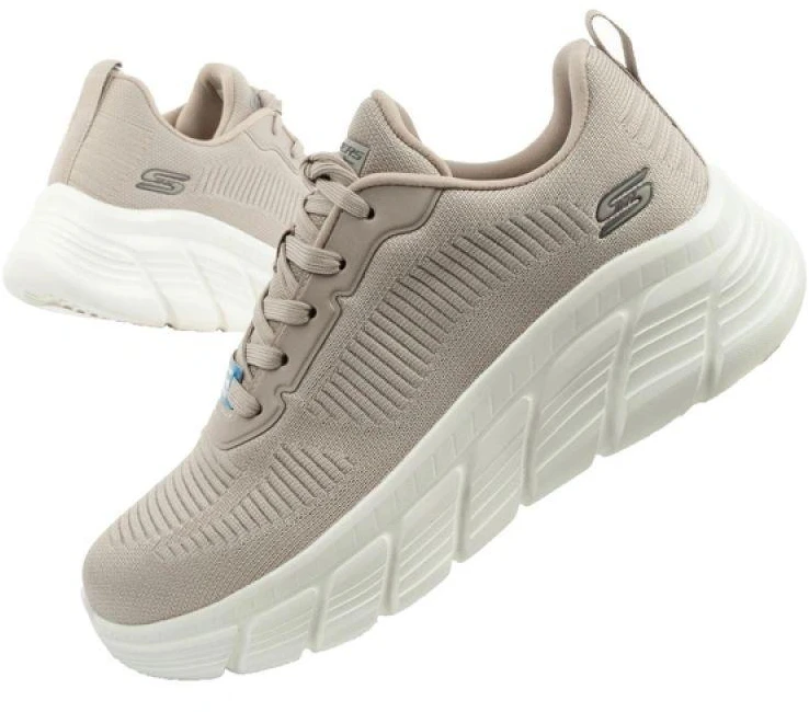 Skechers Bobs B Flex moteriški sportbačiai, madingi smėlio spalvos