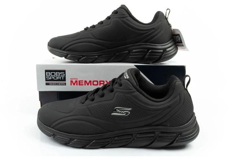 Skechers Bobs B Flex moteriški sportiniai bateliai stilingi juodi