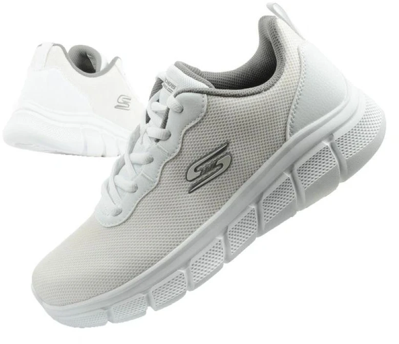 Skechers Bobs B Flex vyriški sportbačiai, madingi balti