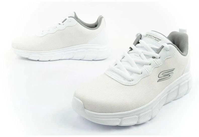 Skechers Bobs B Flex vyriški sportbačiai, madingi balti