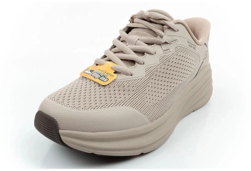 Skechers Bobs Skillz vyriški sportbačiai smėlio spalvos, lengvai įsispiriami