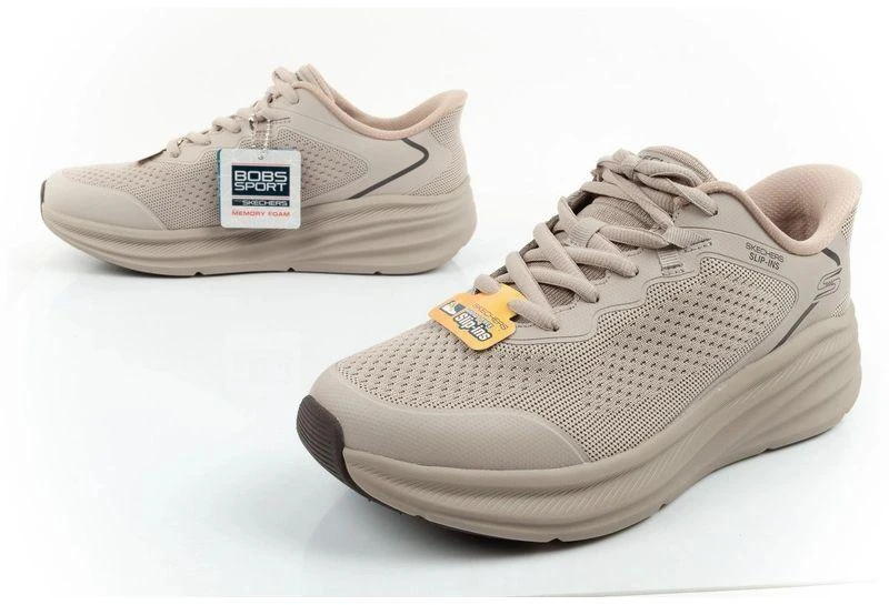 Skechers Bobs Skillz vyriški sportbačiai smėlio spalvos, lengvai įsispiriami