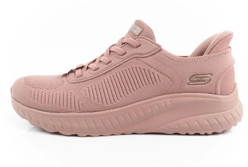Skechers Bobs Squad-Chaos moteriški patogūs SLIP-INS rožiniai sportbačiai