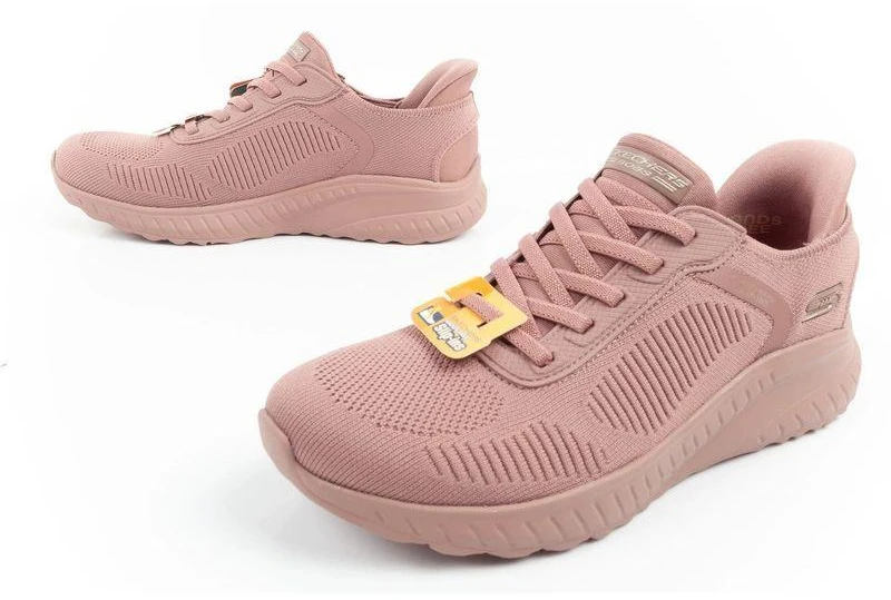 Skechers Bobs Squad-Chaos moteriški patogūs SLIP-INS rožiniai sportbačiai
