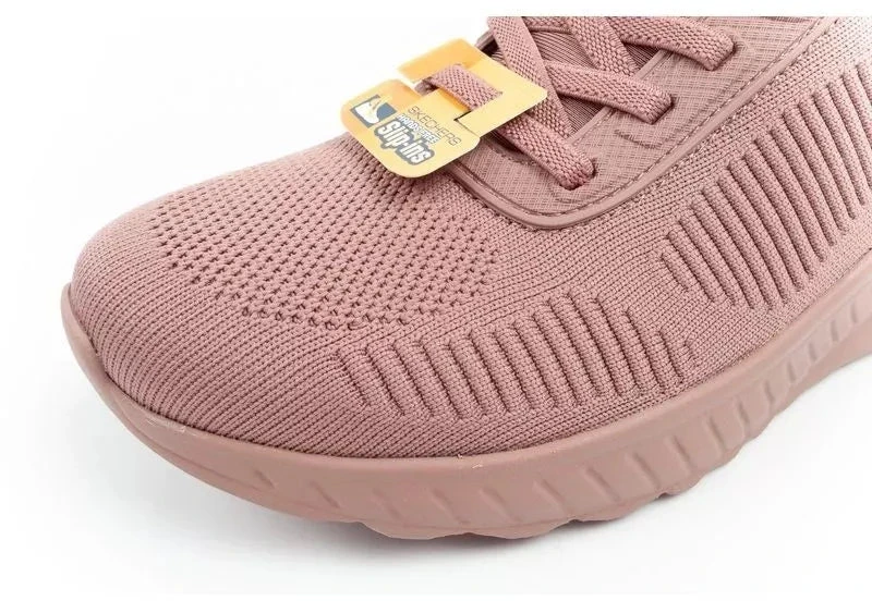 Skechers Bobs Squad-Chaos moteriški patogūs SLIP-INS rožiniai sportbačiai