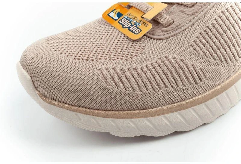 Skechers Bobs Squad Chaos SLIP-INS moteriški sportbačiai smėlio spalvos