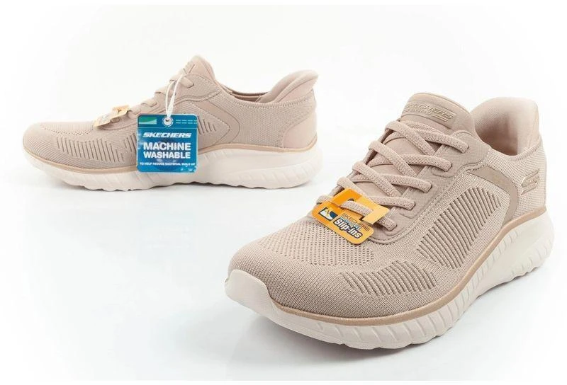 Skechers Bobs Squad Chaos SLIP-INS moteriški sportbačiai smėlio spalvos