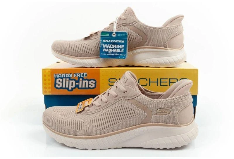 Skechers Bobs Squad Chaos SLIP-INS moteriški sportbačiai smėlio spalvos