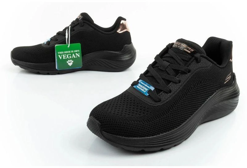 Skechers Bobs Squad Waves juodi, lengvi, madingi moteriški sportiniai bateliai