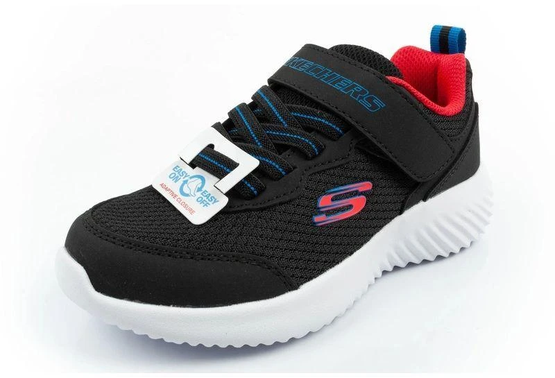 Skechers Bounder vaikiški sportiniai batukai su lipukais, lengvi, madingi, juodi