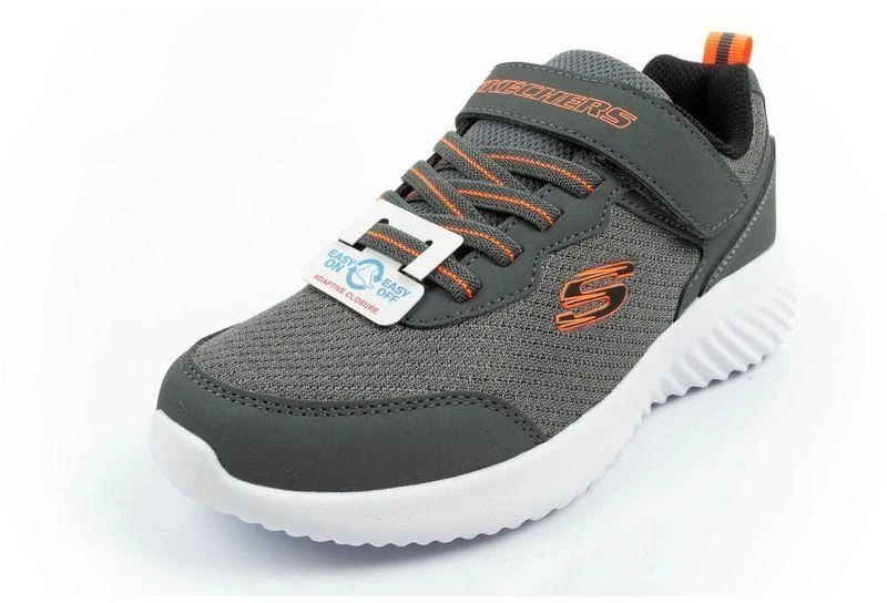 Skechers Bounder vaikiški sportiniai batukai su lipukais, lengvi, madingi pilki