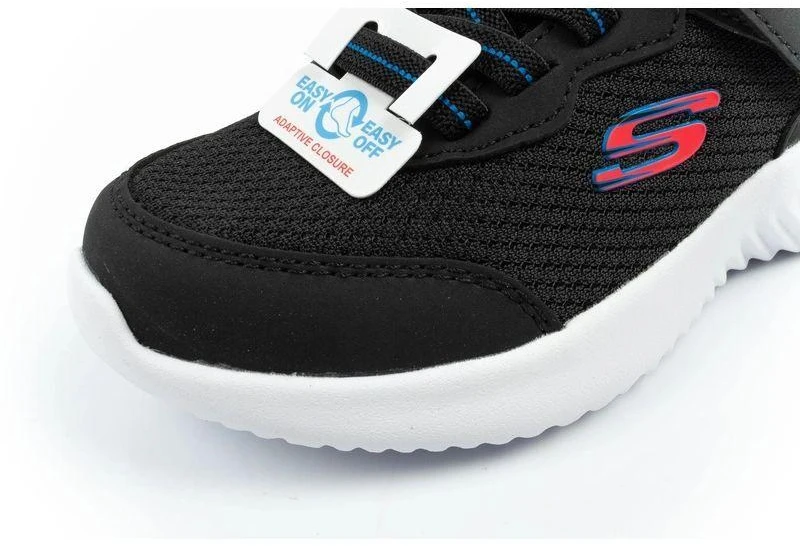 Skechers Bounder vaikiški sportiniai batukai su lipukais, lengvi, madingi, juodi
