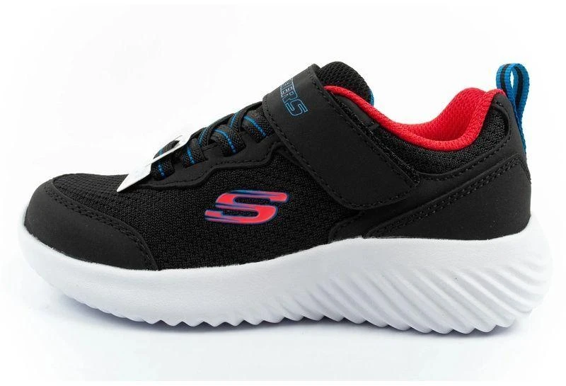 Skechers Bounder vaikiški sportiniai batukai su lipukais, lengvi, madingi, juodi