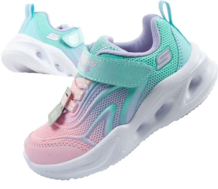 Skechers Color Breeze LED vaikiški sportiniai bateliai mergaitėms turkio spalvos