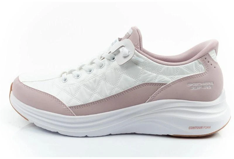 Skechers Contour Foam Moteriški sportiniai bateliai, balti, patogūs, SLIP-INS