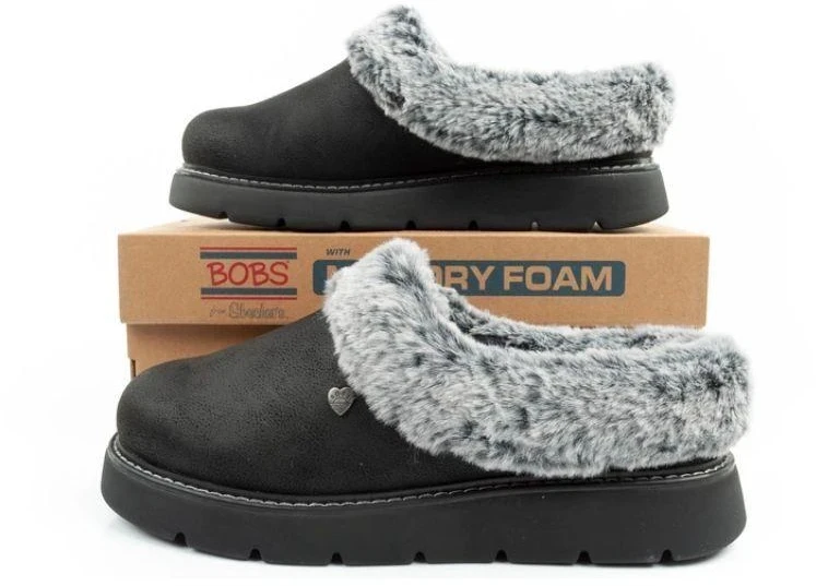 Skechers Cozy Blend moteriški šlepečių tipo batai, apšiltinti įsispiriami sportbačiai