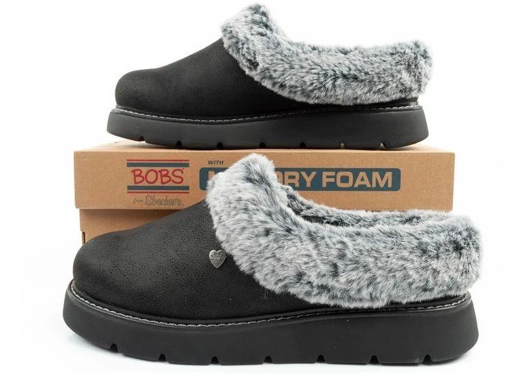 Skechers Cozy Blend moteriški šlepečių tipo batai, apšiltinti įsispiriami sportbačiai